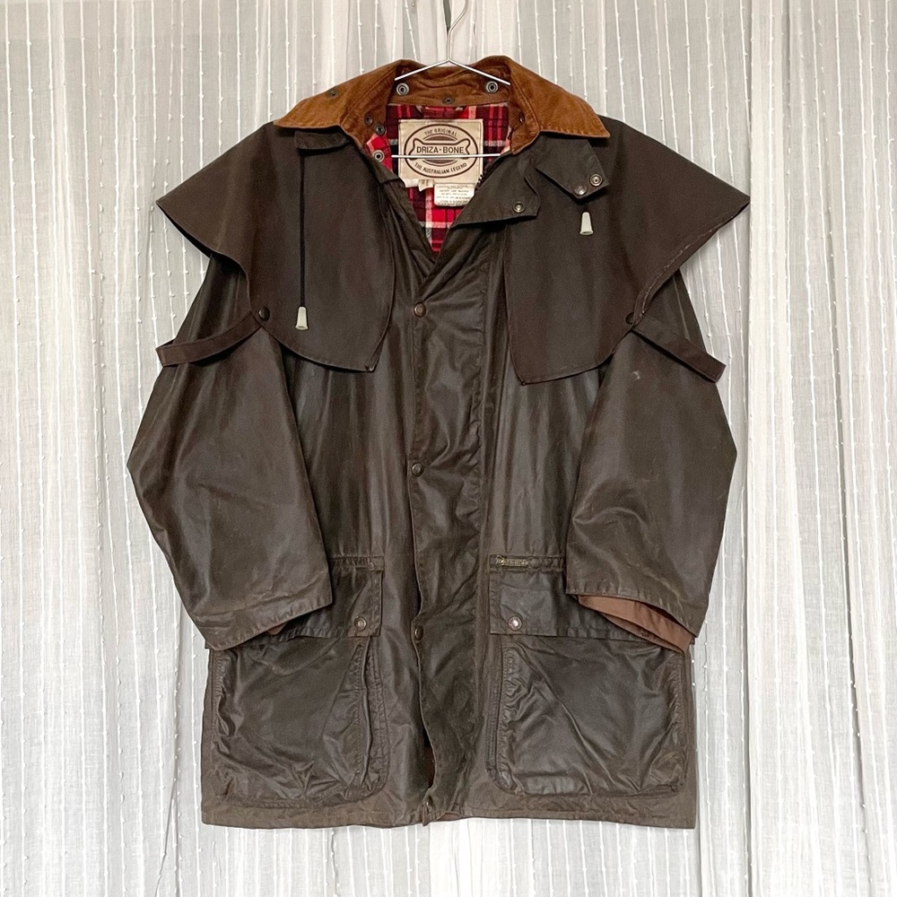 VINTAGE DRIZ-A-BONE oilcloth bush jacket, men’s size large